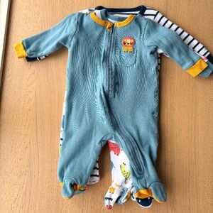 Koala Baby- 3 PACK, coverall onesies- blue